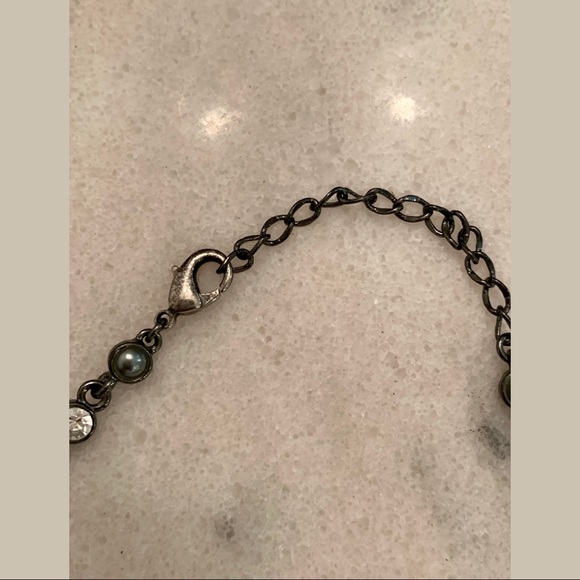 Dangly Diamond Collar Necklace — Adjustable Chain - Picture 5 of 7